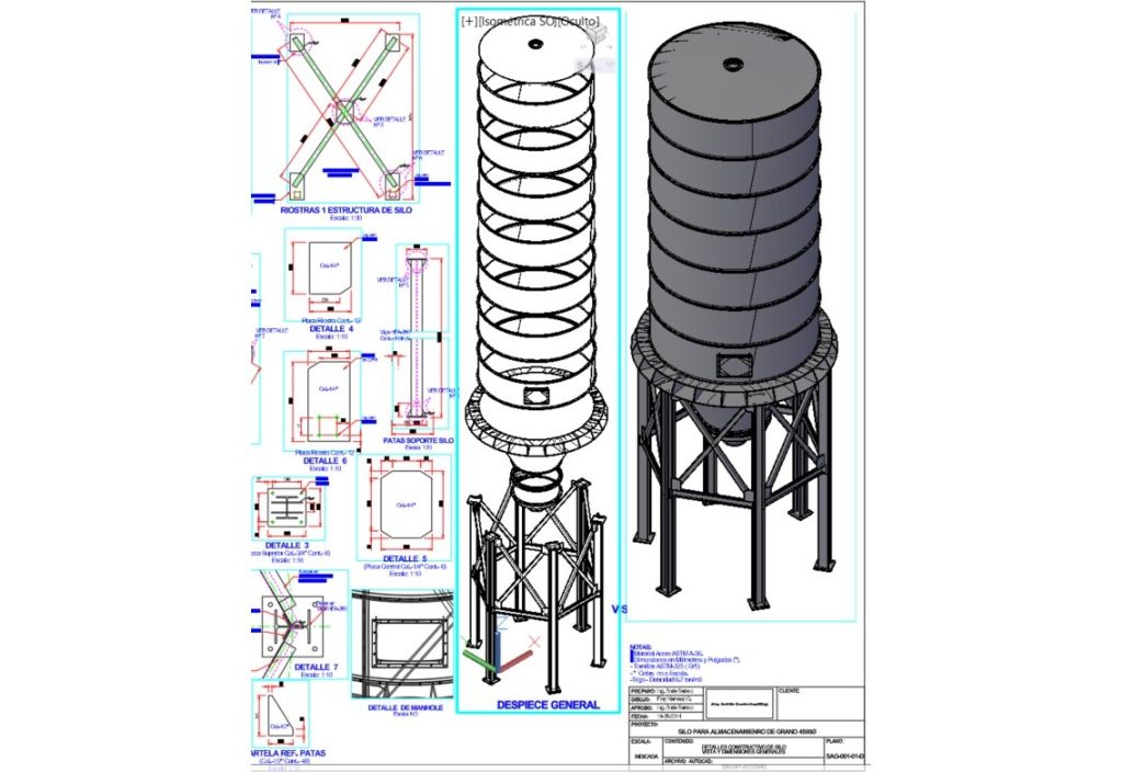 DIMONT  INGENIERIA — Diseños de ingeniería para un silo de 110 toneladas.